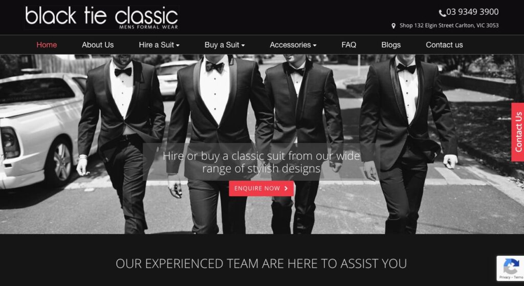 Black Tie Classic Suit Tailors Melbourne