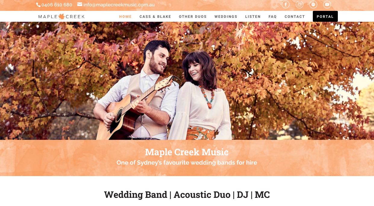 Maple Creek Music Wedding Singers & Bands Sydney