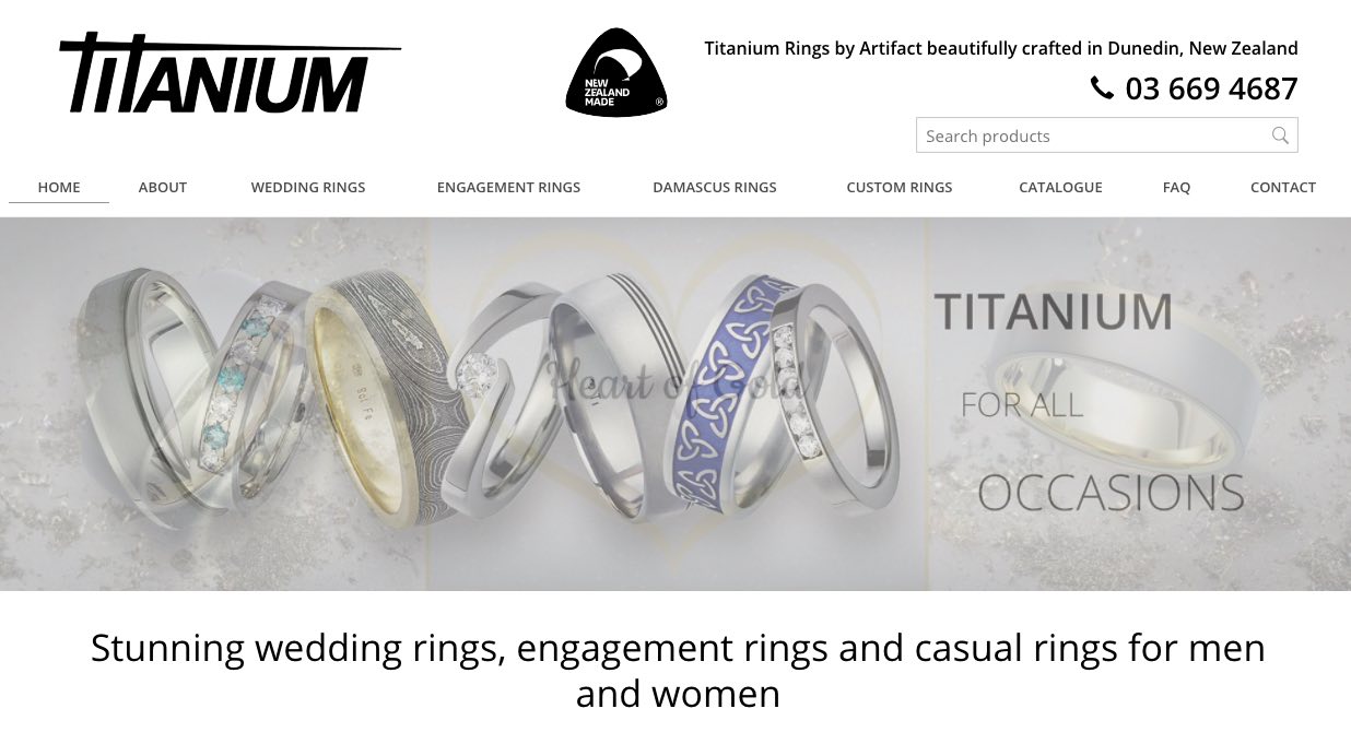 Titanium Rings by Artifact - Wedding and Engagement Rings New Zealand