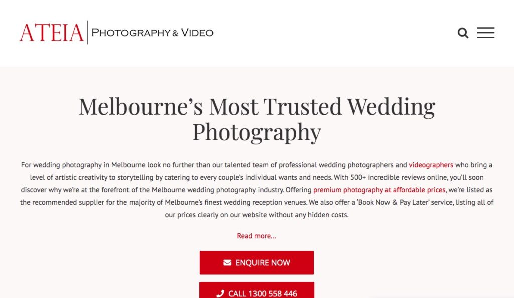 ATEIA Photography - Wedding Video Production Company Melbourne