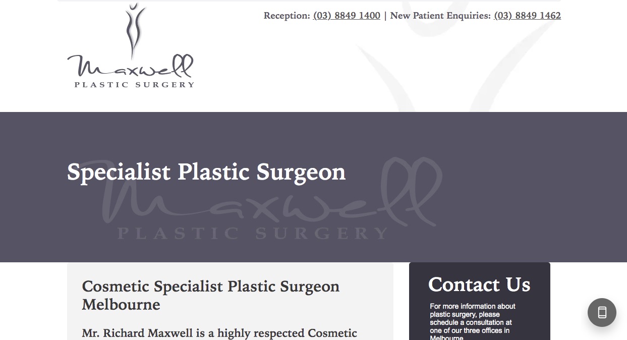 Dr. Richard Maxwell Plastic Surgery Melbourne