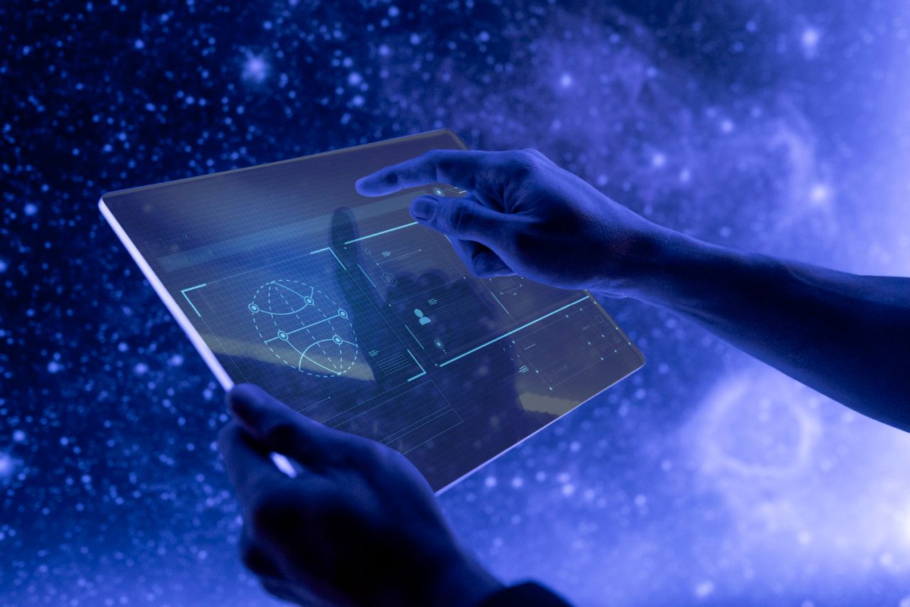 researcher-using-transparent-digital-tablet-screen-futuristic-technology